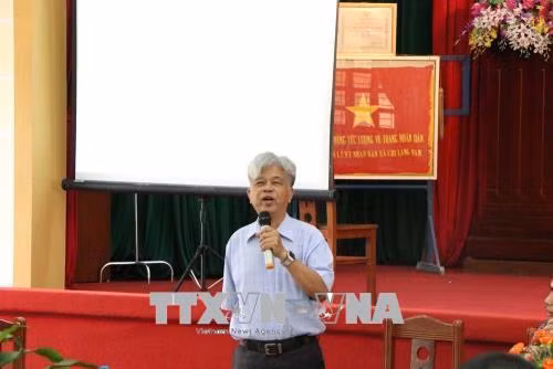 Tiến sĩ Nguyễn Cử, nguyên cán bộ Viện Sinh thái và Tài nguyên sinh vật phát biểu. Ảnh: Mạnh Minh - TTXVN