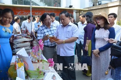 Đại biểu và du khách tham quan các gian hàng tại Ngày hội. Ảnh: Dư Toán – TTXVN.