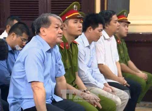 Các bị cáo tại phiên tòa. Ảnh: TTXVN phát