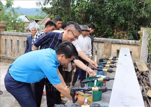 Công trình nước sạch cho người dân làng Bà Đẩu, thôn Phú Tâm, xã Xuân Quang 1, huyện Đồng Xuân. Ảnh: Phạm Cường-TTXVN