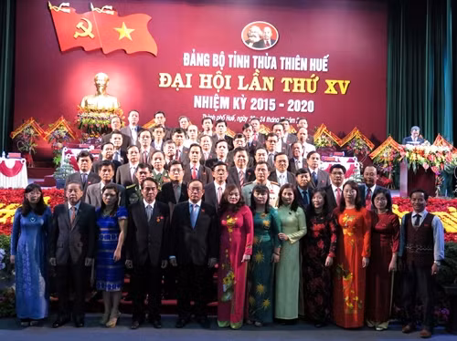 Ban Chấp hành Đảng bộ tỉnh Thừa Thiên - Huế lần thứ XV. Ảnh: Quốc Việt- TTXVN