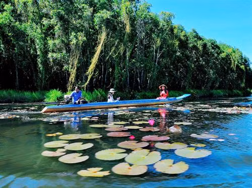 Khu du lịch Làng nổi Tân Lập (Long An) đang được đầu tư cải tạo lại. Ảnh: baolongan.vn