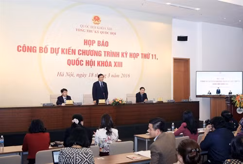 Ông Nguyễn Hạnh Phúc, Tổng Thư ký Quốc hội, Chủ nhiệm Văn phòng Quốc hội phát biểu ý kiến. Ảnh: Phạm Kiên – TTXVN