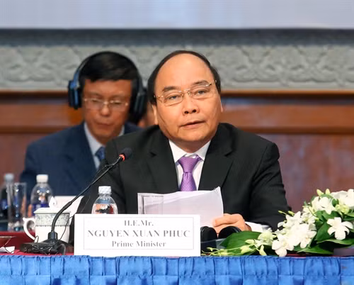 Thủ tướng Nguyễn Xuân Phúc phát biểu tại diễn đàn. Ảnh: Thống Nhất-TTXVN