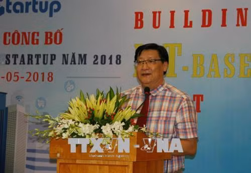 Trưởng Ban quản lý Khu Công nghệ cao Thành phố Hồ Chí Minh Lê Hoài Quốc phát động cuộc thi. Ảnh: Tiến Lực – TTXVN