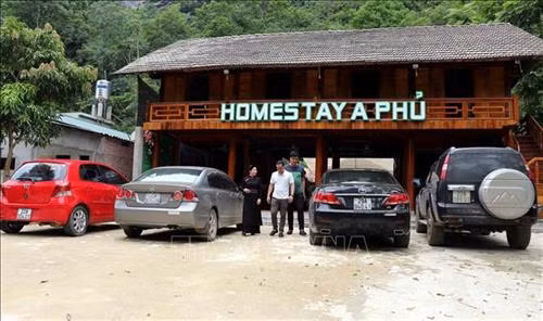 Homestay A Phủ của chị Đặng Vân Anh và anh Hỏa Đức Phủ tại thôn Nà Tông, xã Thượng Lâm, huyện Lâm Bình. Ảnh Quang Đán – TTXVN