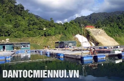 Nuôi trồng thủy sản trên lòng hồ thủy điện Na Hang mang lại hiệu quả kinh tế cao cho nhiều hộ đồng bào dân tộc ở huyện Na Hang. Ảnh: Vũ Quang Đán