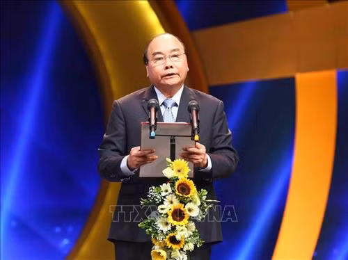 Thủ tướng Nguyễn Xuân Phúc phát biểu. Ảnh: Doãn Tấn - TTXVN