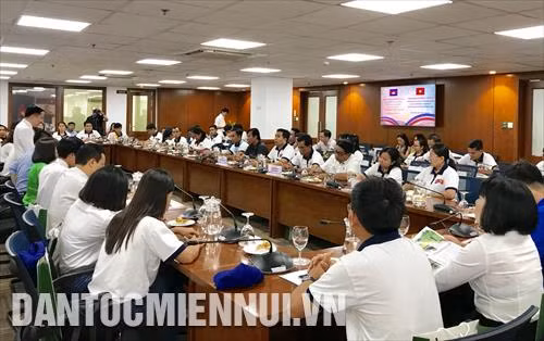 Quang cảnh Ngày hội giao lưu các nhà báo trẻ, thanh niên, sinh viên các tỉnh biên giới Việt Nam - Campuchia 2019 tại Trung tâm Báo chí TP.HCM