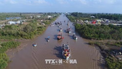 Tưng bừng khai hội Nghinh Ông Hòa Bình – Bạc Liêu. Ảnh: Nhật Bình – TTXVN