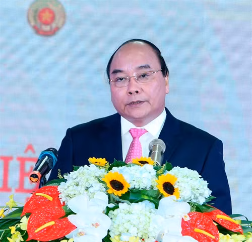 Thủ tướng Nguyễn Xuân Phúc phát biểu tại Lễ kỷ niệm. Ảnh: Thống Nhất-TTXVN