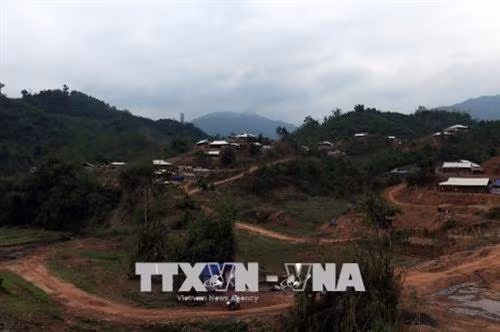 Bản tái định cư Tân Phong, xã Mường Nhé theo đề án 79. Ảnh: Phan Tuấn Anh - TTXVN
