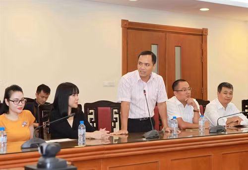 Đại diện học viên lớp nghiệp vụ Thông tấn phát biểu. Ảnh: Quý Trung – TTXVN
