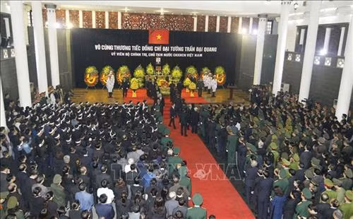 Quang cảnh Lễ truy điệu Chủ tịch nước Trần Đại Quang. Ảnh: TTXVN