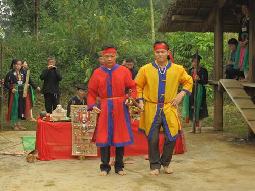 Tái hiện lễ cầu mùa của người Sán Chay tại Làng Văn hóa - Du lịch các dân tộc Việt Nam