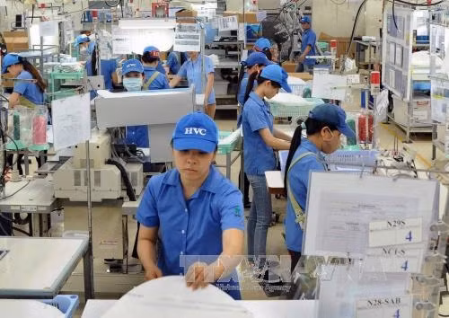 Công ty TNHH HOSINO Việt Nam (vốn 100% Nhật Bản), khu công nghiệp Vĩnh Lộc A, Thành phố Hồ Chí Minh chuyên sản xuất túi khí an toàn cho xe ôtô có hơn 1.000 lao động trở lại làm việc sau Tết, đạt tỷ lệ 90%, với kế họach sản xuất 5 triệu sản phẩm trong năm 2017. Ảnh: An Hiếu - TTXVN