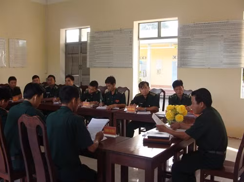 Giao ban đầu giờ của Đồn biên phòng Vĩnh Gia