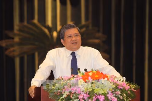 Nguyễn Văn Giàu, Chủ nhiệm Ủy ban Đối ngoại của Quốc hội phát biểu tại Hội nghị. Ảnh: Thanh Vũ-TTXVN