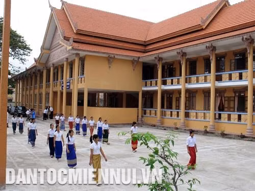 Một trong những cơ sở đào tạo tiếng Khmer tại Sóc Trăng. Ảnh: Chanh Đa
