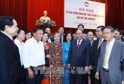 Thủ tướng Nguyễn Xuân Phúc và các đại biểu tham dự hội nghị. Ảnh: Thống Nhất-TTXVN