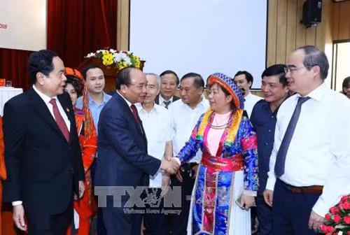 Thủ tướng Nguyễn Xuân Phúc và các đại biểu tham dự hội nghị. Ảnh: Thống Nhất-TTXVN