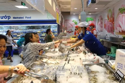 Người tiêu dùng mua sắm tại Co.opmart Chu Văn An (Thành phố Hồ Chí Minh). Ảnh: Thanh Vũ-TTXVN