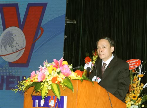 Tổng Giám đốc Thông tấn xã Việt Nam Nguyễn Đức Lợi phát biểu tại lễ kỷ niệm. Ảnh: Nguyễn Dân – TTXVN