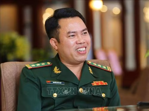 Thượng tá Nguyễn Văn Giáp, Trưởng phòng Phòng chống ma túy và tội phạm, Bộ đội Biên phòng tỉnh Hà Tĩnh. Ảnh: Doãn Tấn - TTXVN