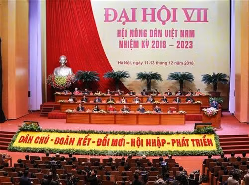 Toàn cảnh Đại hội đại biểu toàn quốc Hội Nông dân Việt Nam lần thứ VII. Ảnh: Trí Dũng – TTXVN