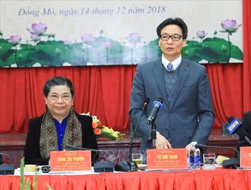 Phó Thủ tướng Chính phủ Vũ Đức Đam phát biểu tại hội thảo. Ảnh: Trọng Đạt – TTXVN