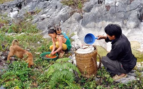 Cuộc sống thường nhất của người dân Cao nguyên đá Đồng Văn. Ảnh: Thanh Hà Chợ Đồng Văn, nơi giao lưu trao đổi hàng hóa. Ảnh: Thanh Hà Cuộc sống thường nhất của người dân Cao nguyên đá Đồng Văn. Ảnh: Thanh Hà Cột cờ Lũng Cú trên cao nguyên Đồng Văn. Ảnh: Thanh Hà Người dân Cao nguyên đá chắt chiu những giọt nước quý giá cho cuộc sống . Ảnh: Thanh Hà Cảnh đẹp của cánh đồng hoa Tam giác mạch nở rộ hai bên đường trên đường dẫn vào huyện Lũng Cú, nơi có địa danh du lịch nổi tiếng quốc gia Cột cờ Lũng Cú. Ảnh: Trọng Đạt Trẻ em vùng cao biên giới Cao nguyên đá Đồng Văn hàng ngày đến trường qua nhiều vách đá treo neo. Ảnh: Thanh Hà