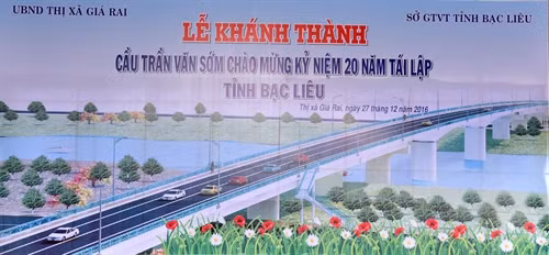 Mô hình cầu Trần Văn Sớm (cầu Giá Rai). Ảnh: Huỳnh Sử- TTXVN
