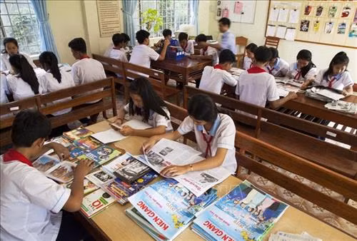 Thư viện trường Phổ thông Dân tộc Nội trú Hà Tiên. Ảnh: Hồng Đạt - TTXVN
