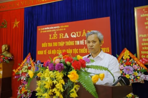 Tổng Cục trưởng Tổng cục Thống kê Nguyễn Bích Lâm phát biểu tại Lễ ra quân.