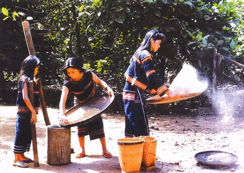 Công việc hàng ngày của phụ nữ Jrai