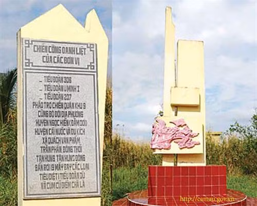 Địa điểm trận Chiến thắng Chà Là (huyện Đầm Dơi). Nguồn camau.gov.vn