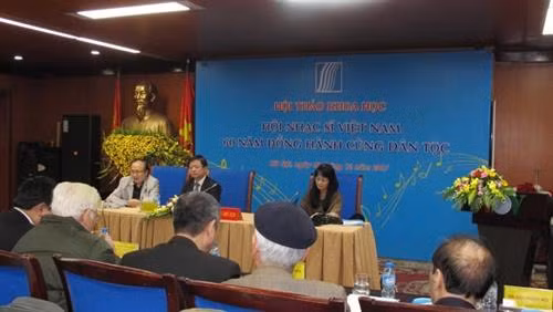Hội thảo " 60 năm Hội Nhạc sĩ Việt Nam đồng hành cùng dân tộc " . Ảnh: Thanh Nhã - tamnhin.net.vn