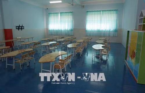 Phòng học mới sẽ được đưa vào sử dụng trong năm học mới tại Trường Mầm non Hồng Ngọc (phường Tân Tạo, quận Bình Tân). Ảnh: Thu Hoài -TTXVN
