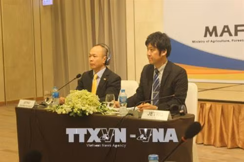 Đại diện JETRO chủ trì cuộc họp. Ảnh: Xuân Anh - TTXVN