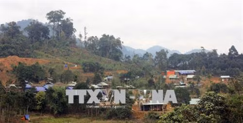 Bản mới Khe Chữ những ngày giáp Tết. Ảnh: Trần Tĩnh - TTXVN