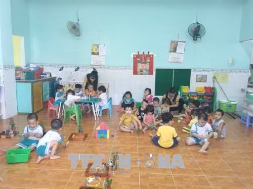 Một cơ sở giữ trẻ trên địa bàn Thành phố Hồ Chí Minh. Ảnh: Thu Hoài - TTXVN