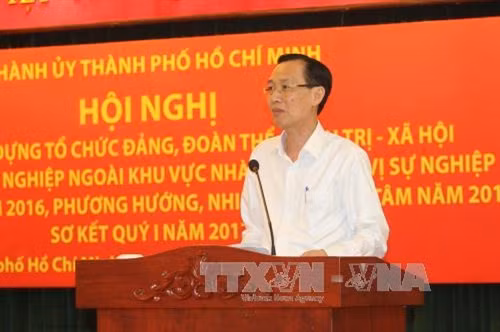 Phó Chủ tịch Thường trực UBND thành phố Lê Thanh Liêm phát biểu tại Hội nghị. Ảnh: Thanh Vũ – TTXVN