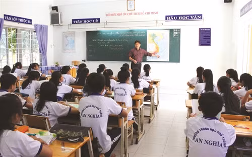 Giờ học môn địa lý của học sinh lớp 10a2 Trường trung học phổ thông An Nghĩa, xã An Thới Đông
