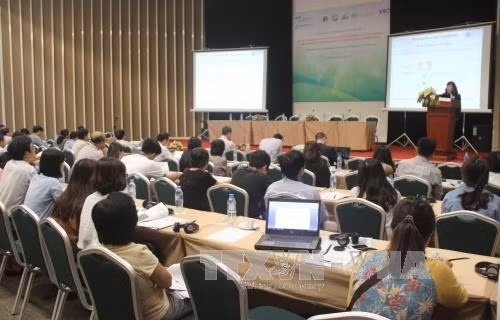 Quang cảnh hội thảo về giảm phát thải khí nhà kính. Ảnh Xuân Dự - TTXVN.