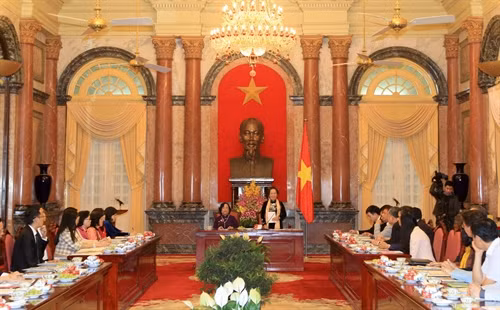 Quang cảnh buổi gặp mặt. Ảnh: Thống Nhất - TTXVN