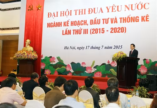 Chủ tịch nước Trương Tấn Sang phát biểu tại Đại hội. Ảnh: Nguyễn Khang – TTXVN
