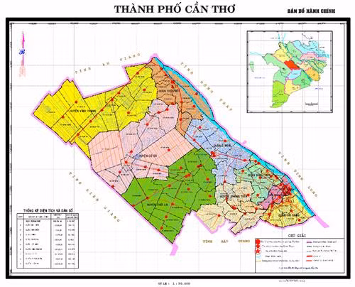 Bản đồ hành chính thành phố Cần Thơ