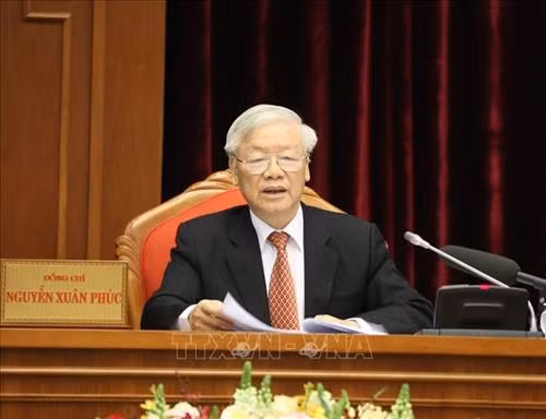 Tổng Bí thư, Chủ tịch nước Nguyễn Phú Trọng phát biểu khai mạc Hội nghị. Ảnh: Trí Dũng –TTXVN
