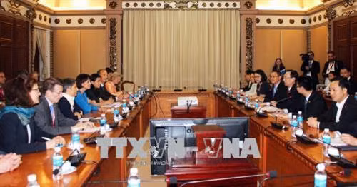 Quang cảnh buổi tiếp. Ảnh: Xuân Khu-TTXVN