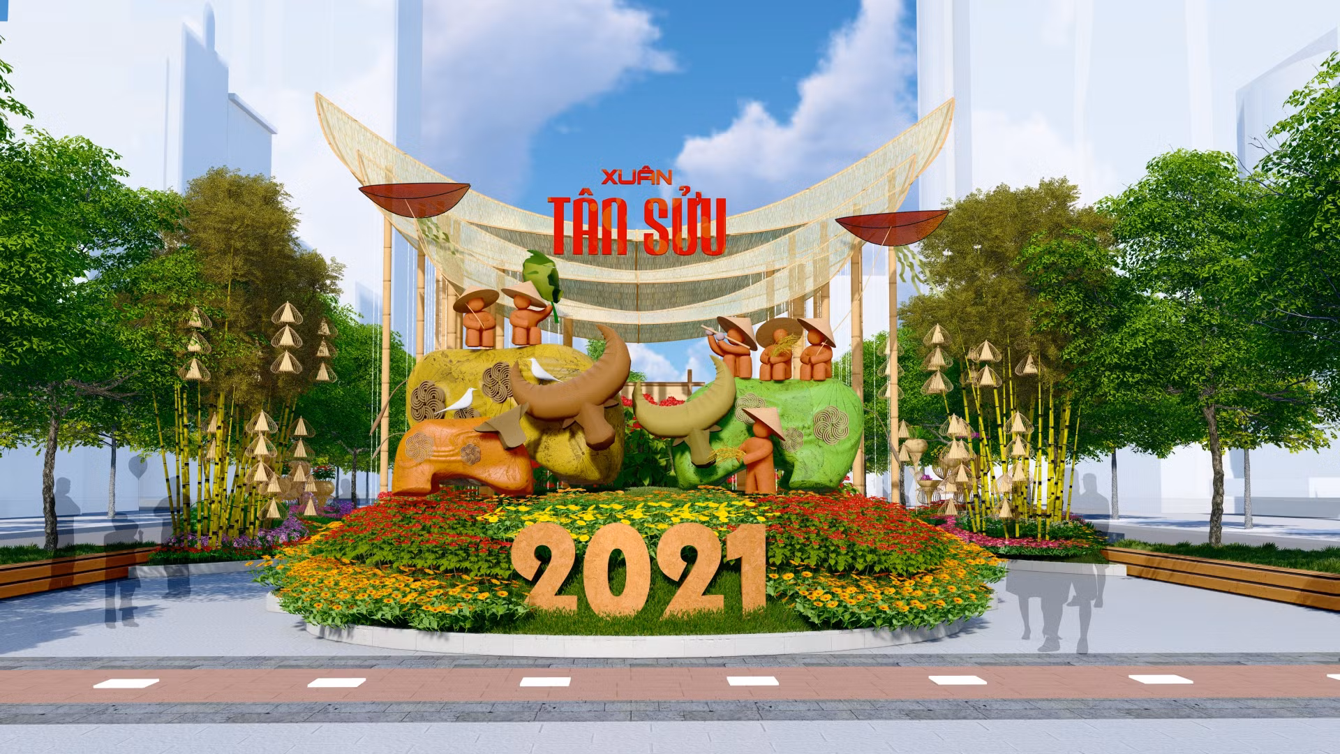 Đường hoa Nguyễn Huệ Tết Tân Sửu 2021 hứa hẹn rực rỡ với chủ đề “Thành phố Hồ Chí Minh: Văn minh - Hiện đại - Nghĩa tình” ảnh 15